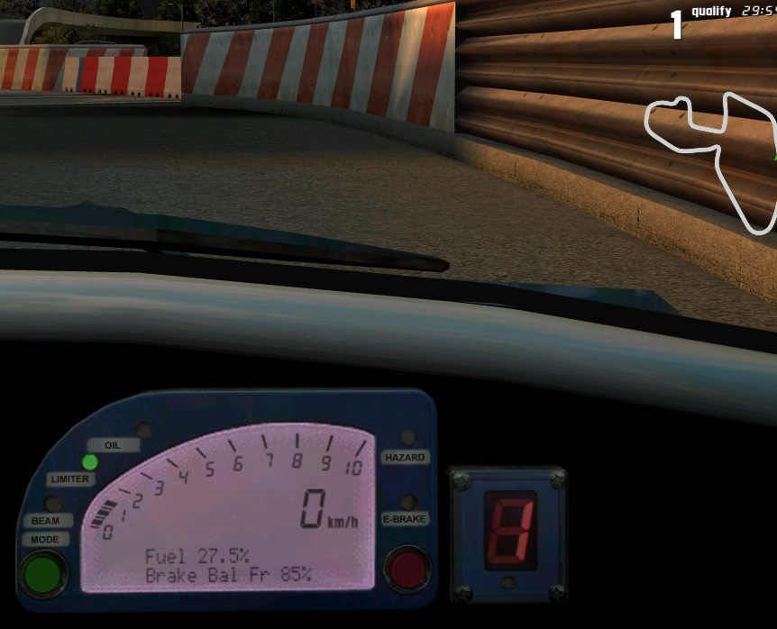Testing the UFR dash I made, also shows South City barriers.
